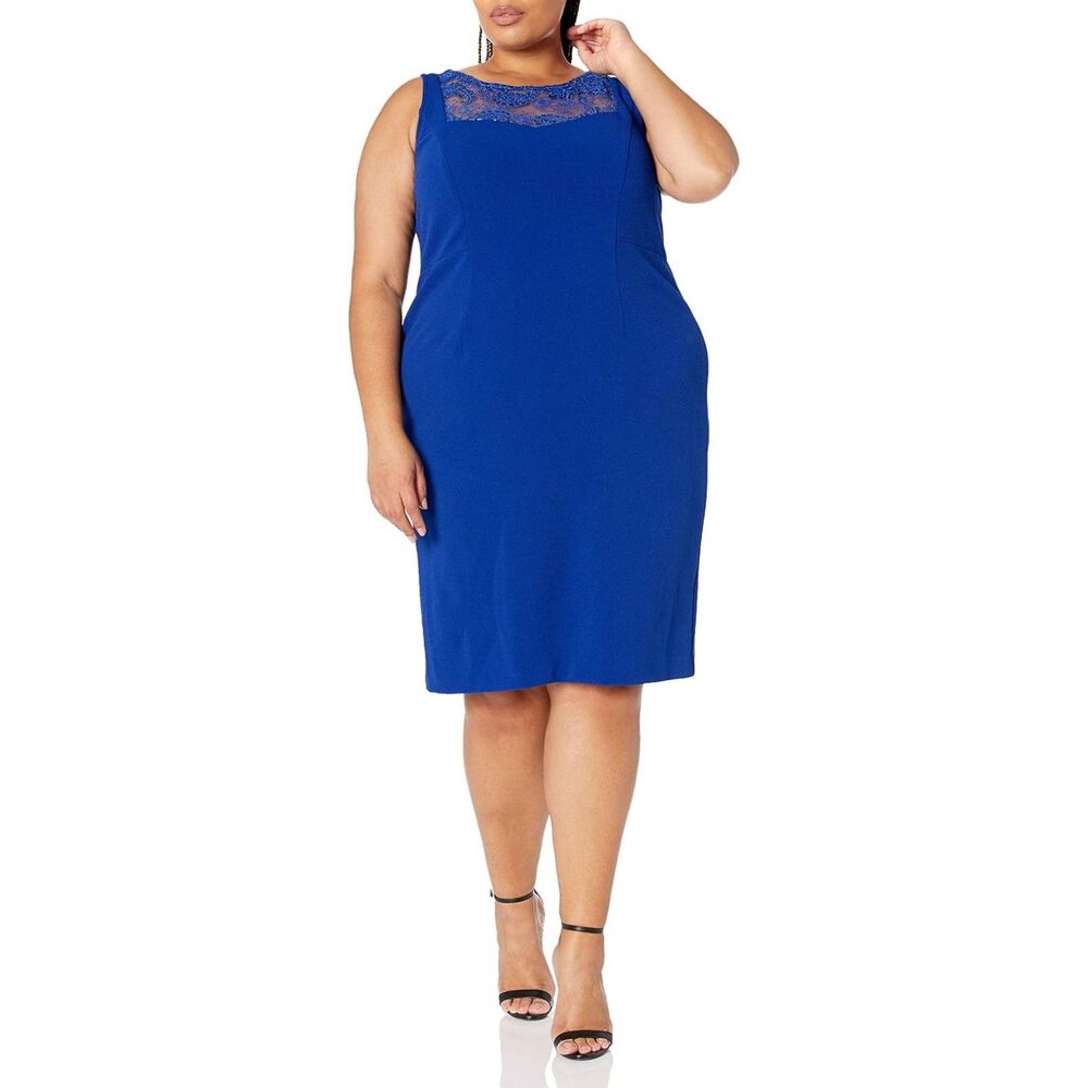 Maya Brooke Women's Plus Size Dress, Cobalt Blue, 20W